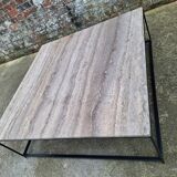 Mahaut coffee table with grey travertine top AMPM, large designer piece.