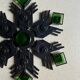 Dantoft black metal art glass wall decor | Denmark | 1960s