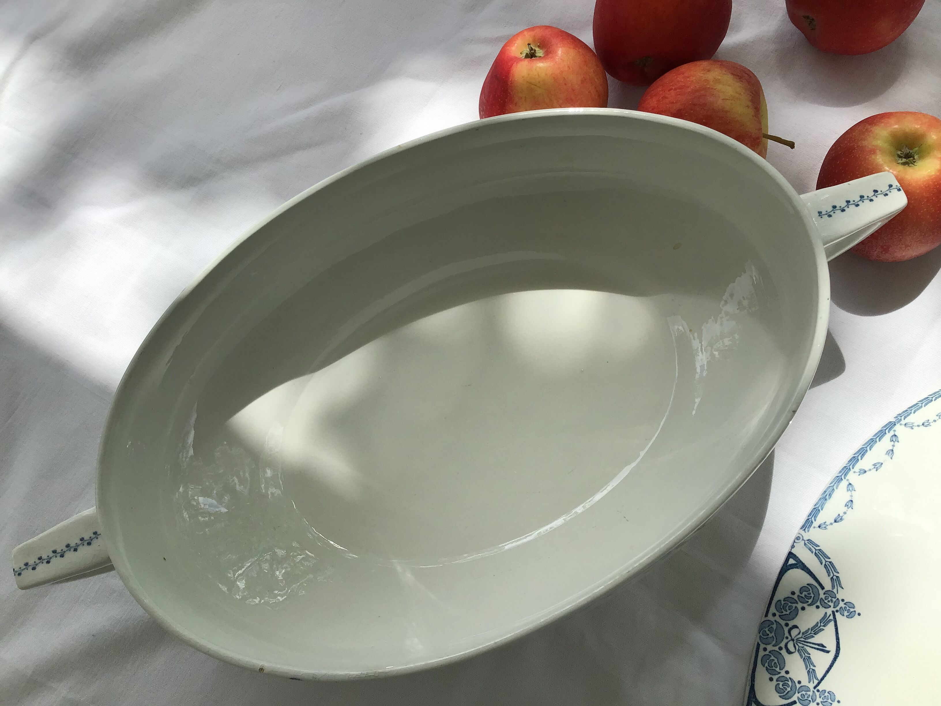 Soupière Terre de Fer oval Sarreguemines blue jeans decoration