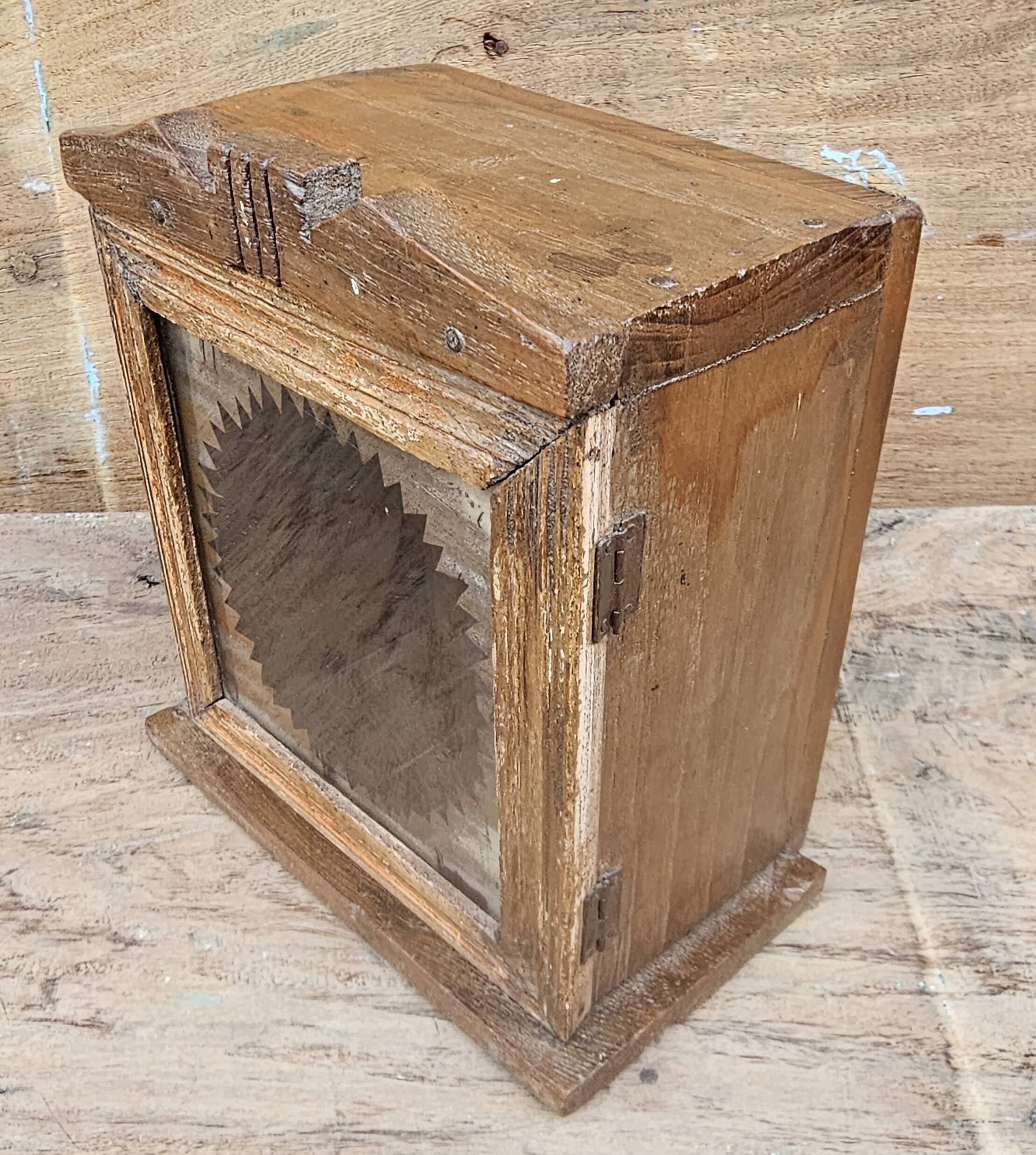 Art Deco teak wall display case