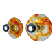 Pair of round wall lights by Murano Mazzega in orange frosted glass, Italy, 1970