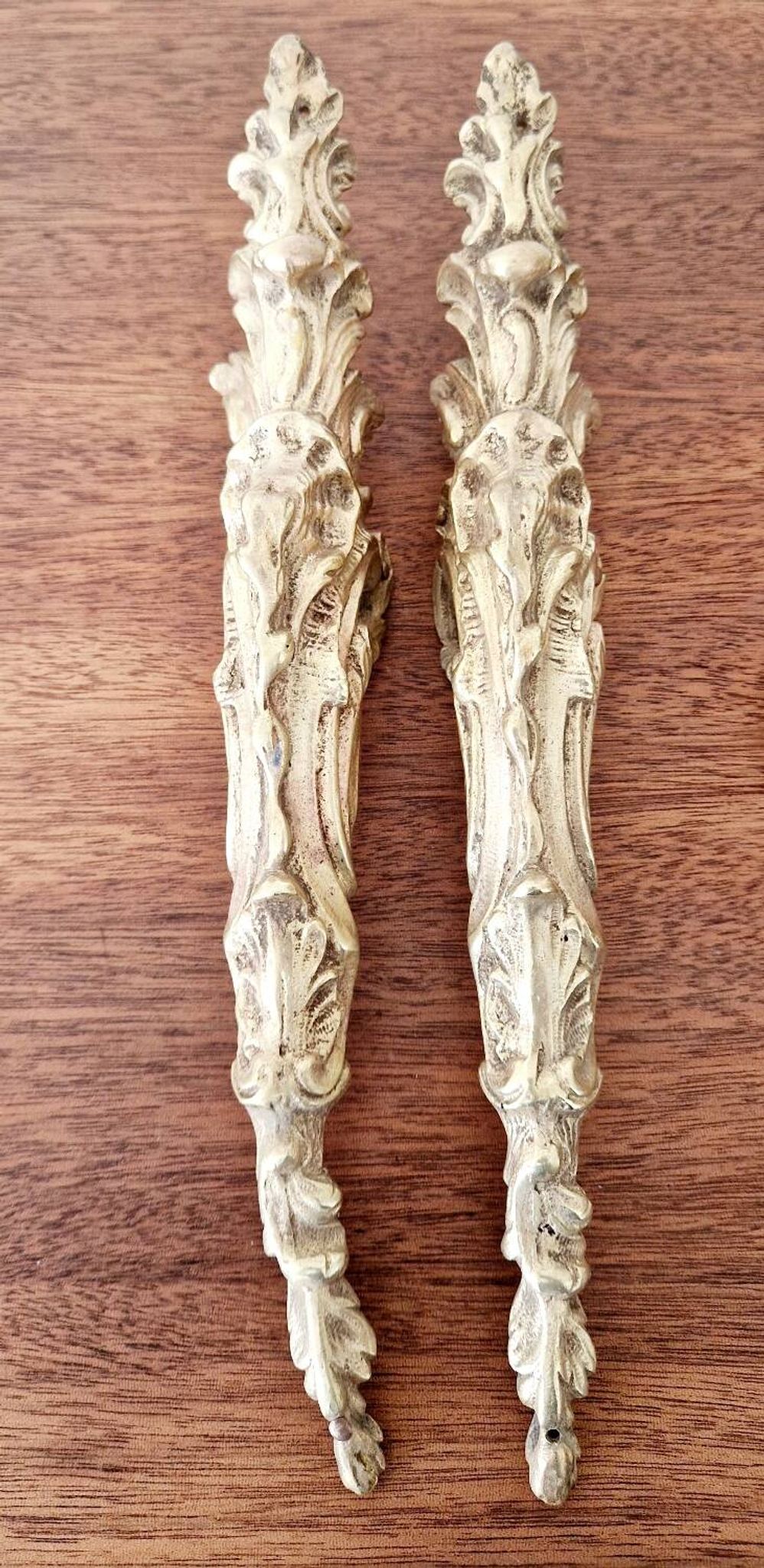 2 ornements et fronton en bronze antique