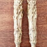 Antique bronze ornaments and pediment
