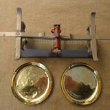 Old balance force 5 kg type roberval trays brass ref:A210/24