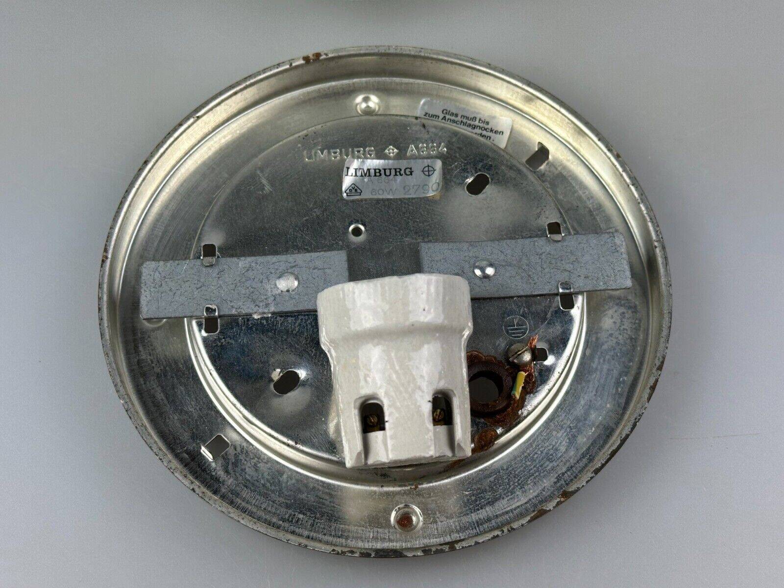 60s 70s ceiling lamp Glashütte Limburg Germany Plafoniere glass & metal