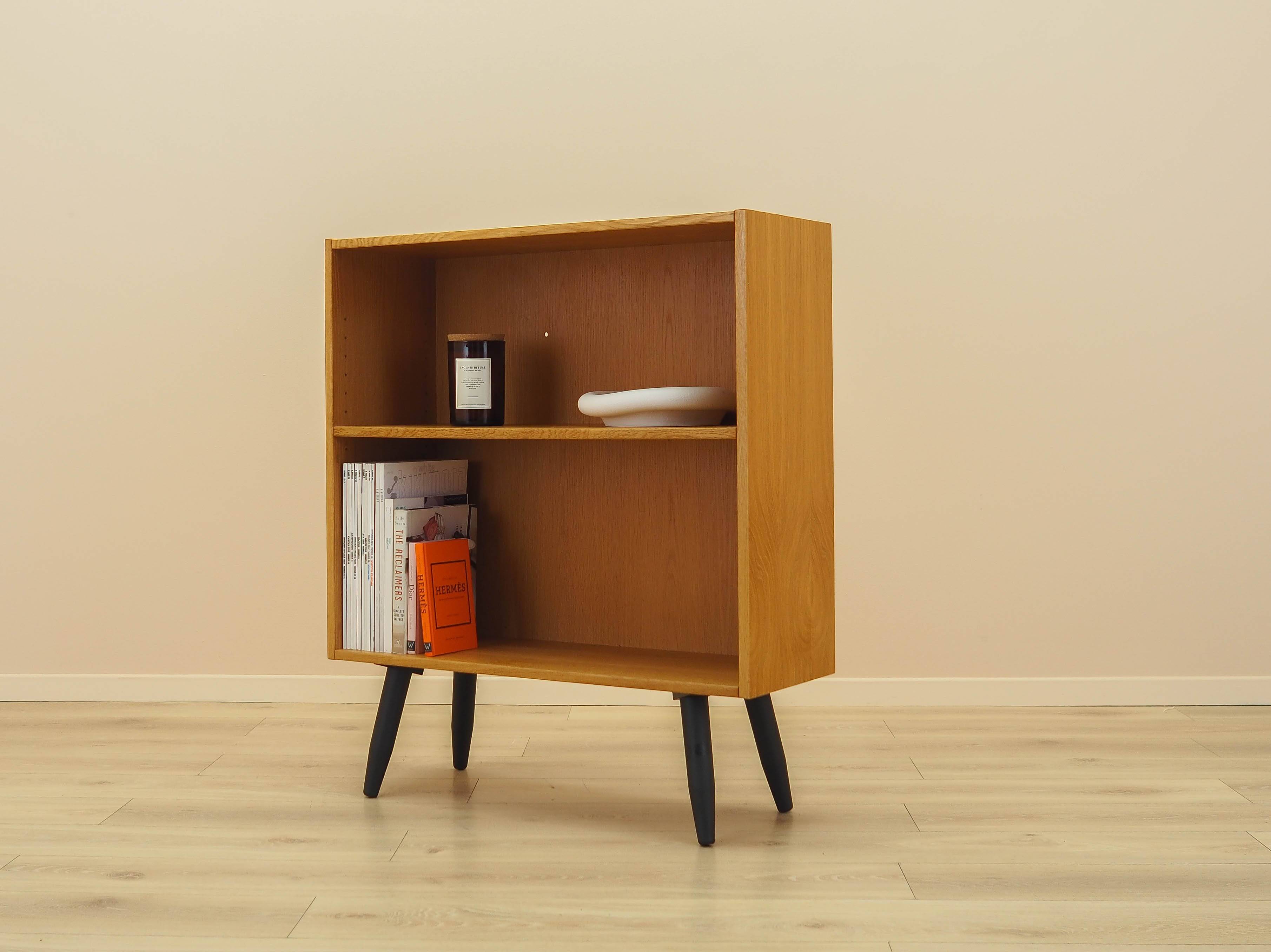 Ash shelving unit on splayed legs, Denmark, 1960s