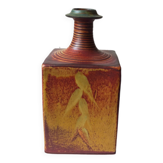 Vintage Scandinavian enamelled earth soliflore vase