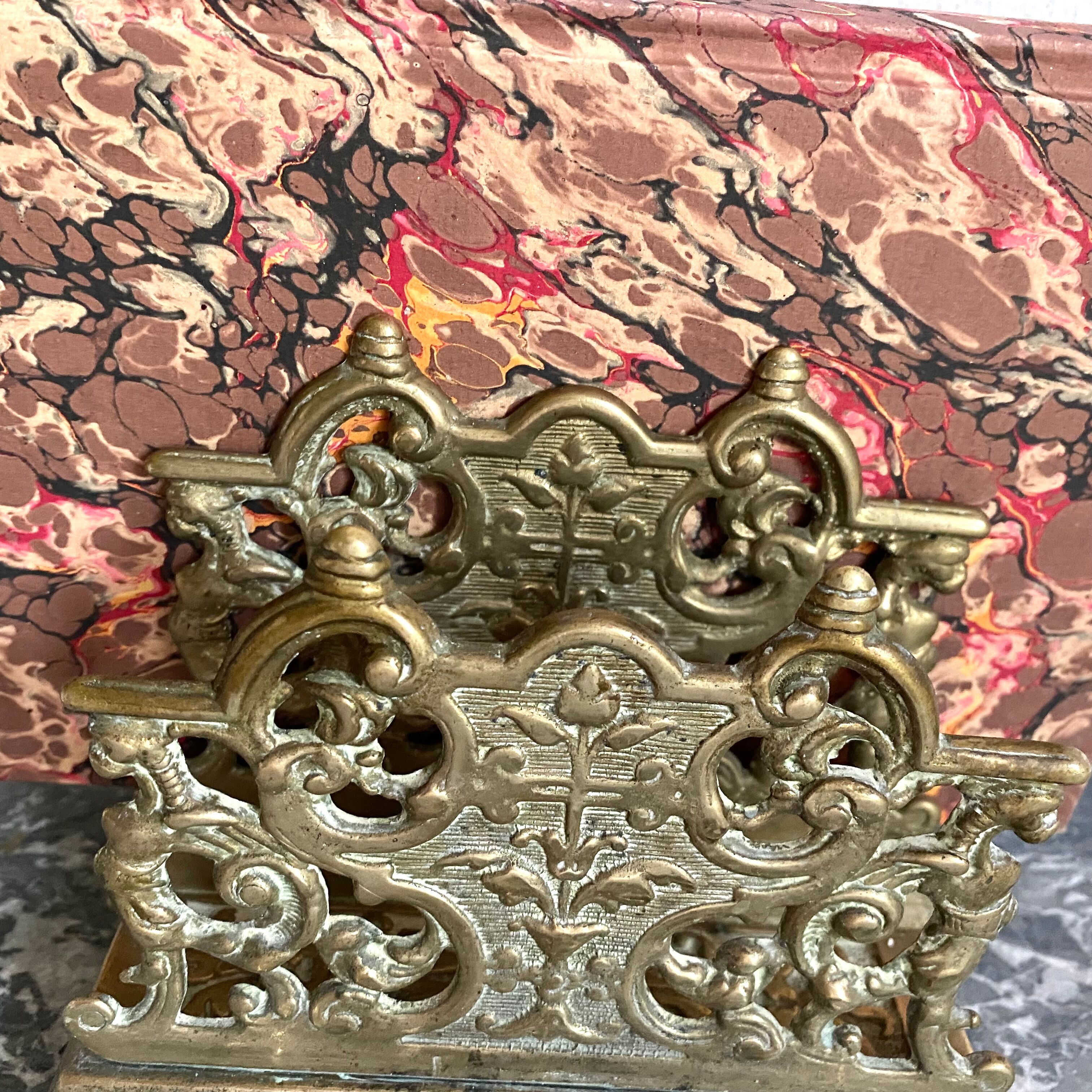 Vintage letter holder in gilded brass
