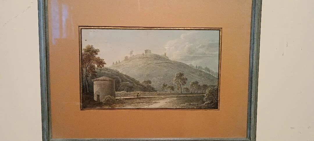 Old watercolour on paper from the early 19th century - landscape