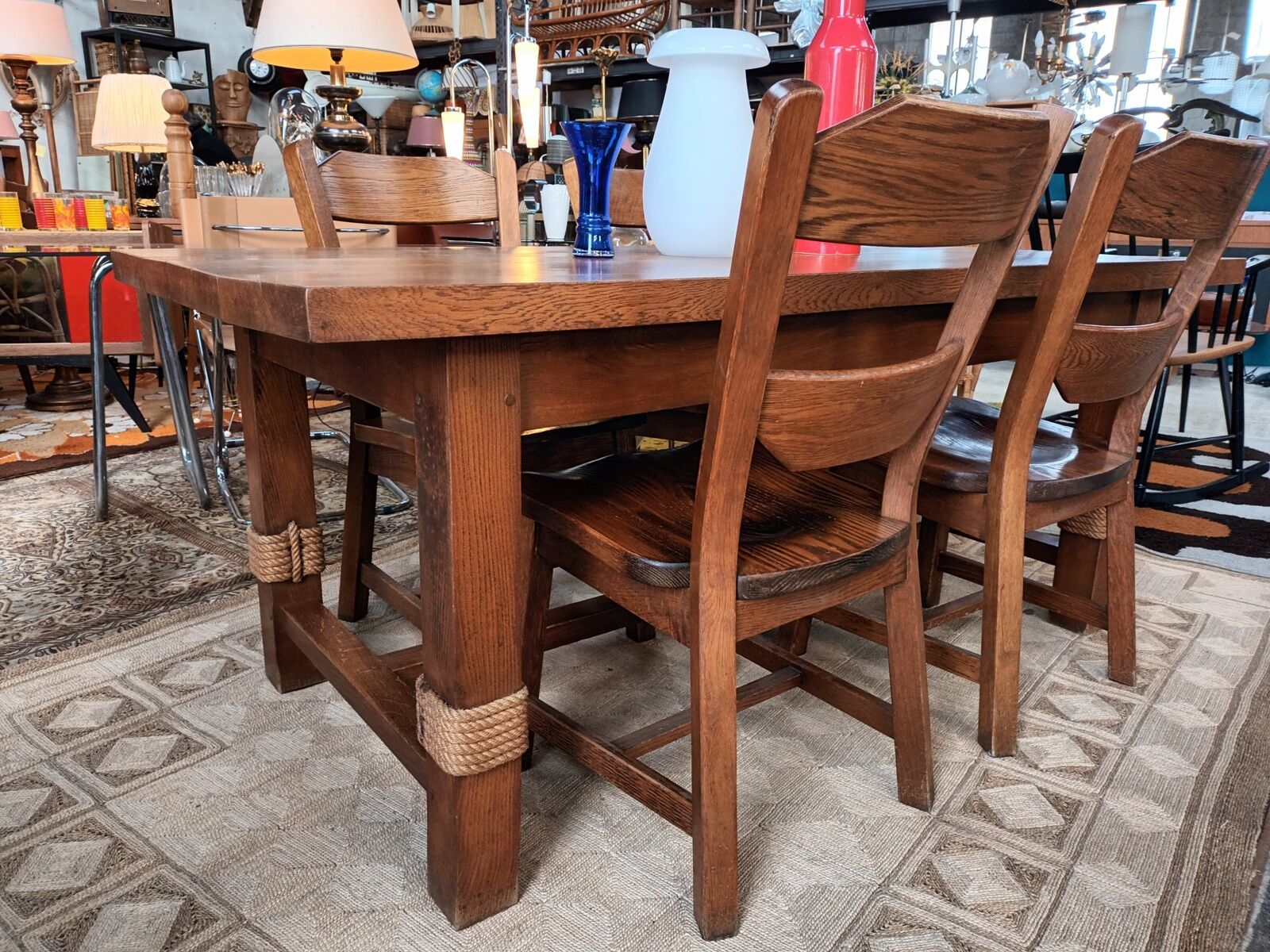 Solid oak farmhouse table