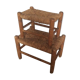 Duo de repose-pieds en bois et paille