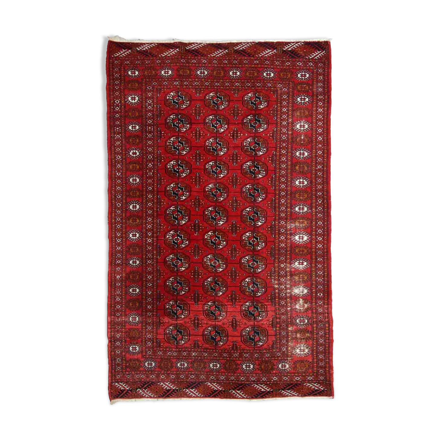 Vintage Pakistani carpet Tekke handmade 127cm x 180cm 1960s, 1C598