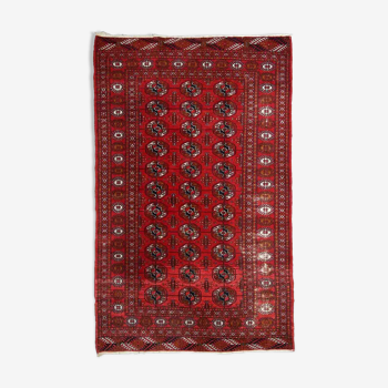 Vintage Pakistani carpet Tekke handmade 127cm x 180cm 1960s, 1C598