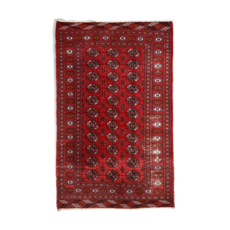 Vintage Pakistani carpet Tekke handmade 127cm x 180cm 1960s, 1C598