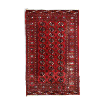 Vintage Pakistani carpet Tekke handmade 127cm x 180cm 1960s, 1C598
