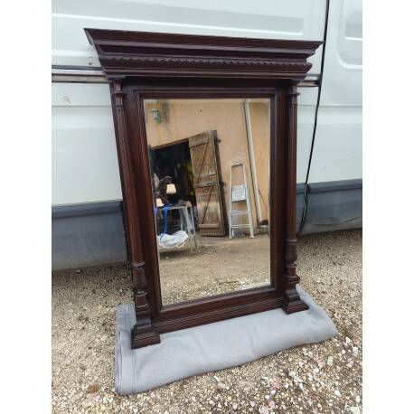 19th-century oak mirror, bevelled