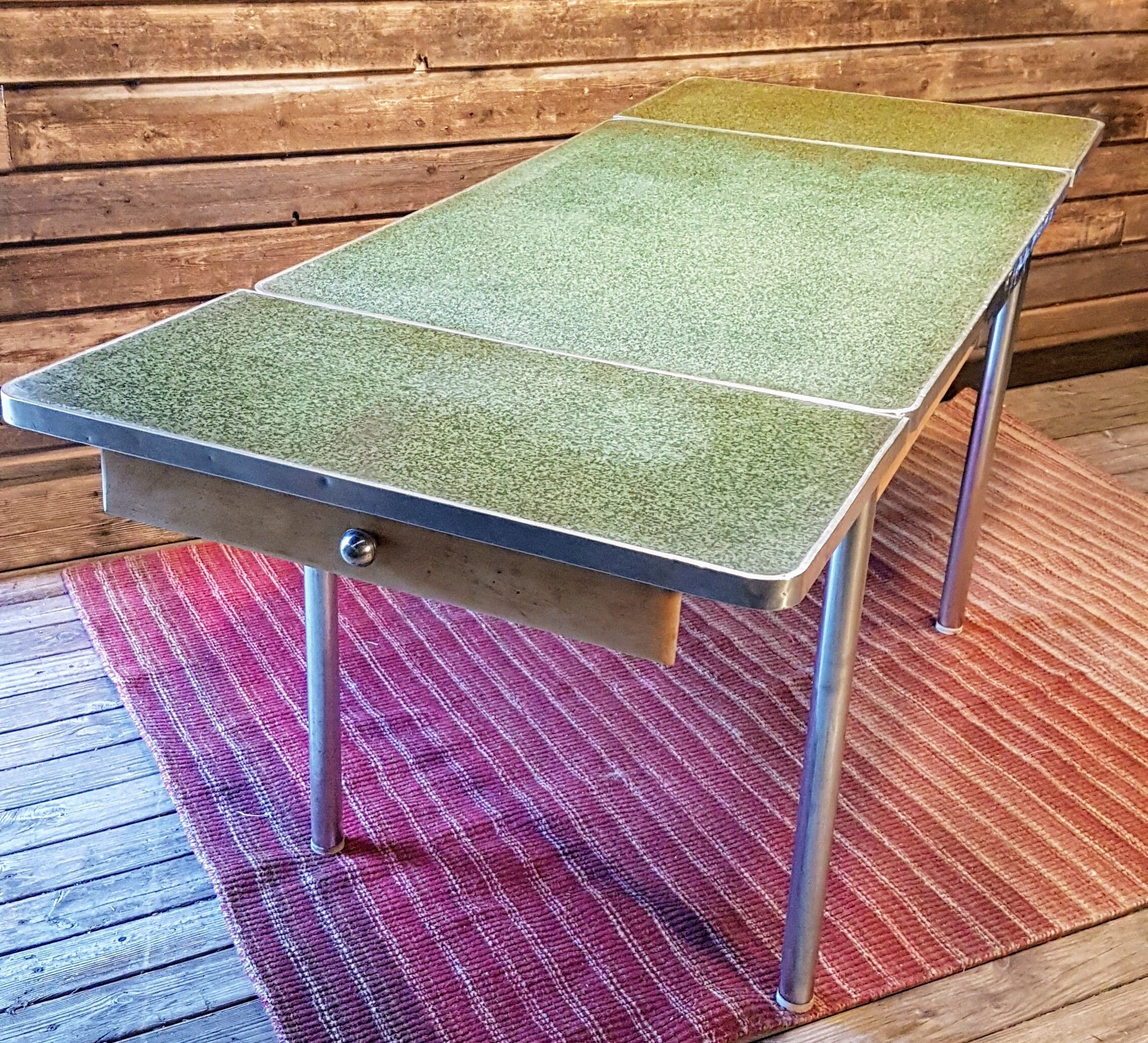 50s wooden kitchen table zinc formica