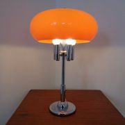Italian orange plastic and chrome table lamp, 1960s