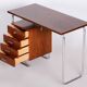 Bauhaus Writing Desk in Oak and Chrome by R. Slezák, Czech, 1930s