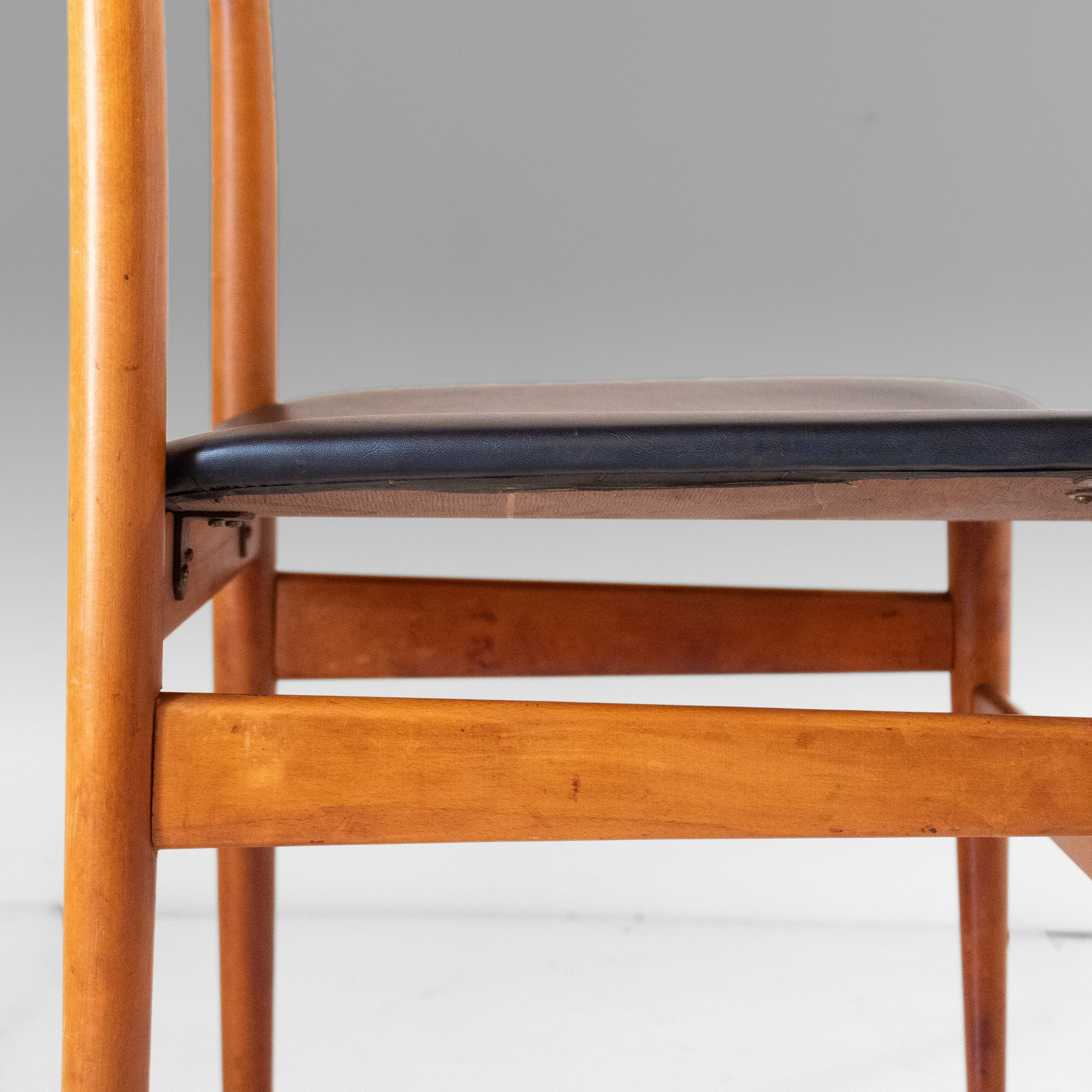 Vintage Italian Wood Dining Chairs by Passoni Udine