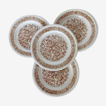 4 vintage porcelain flowered dessert plates - Codec Una - Cottage core