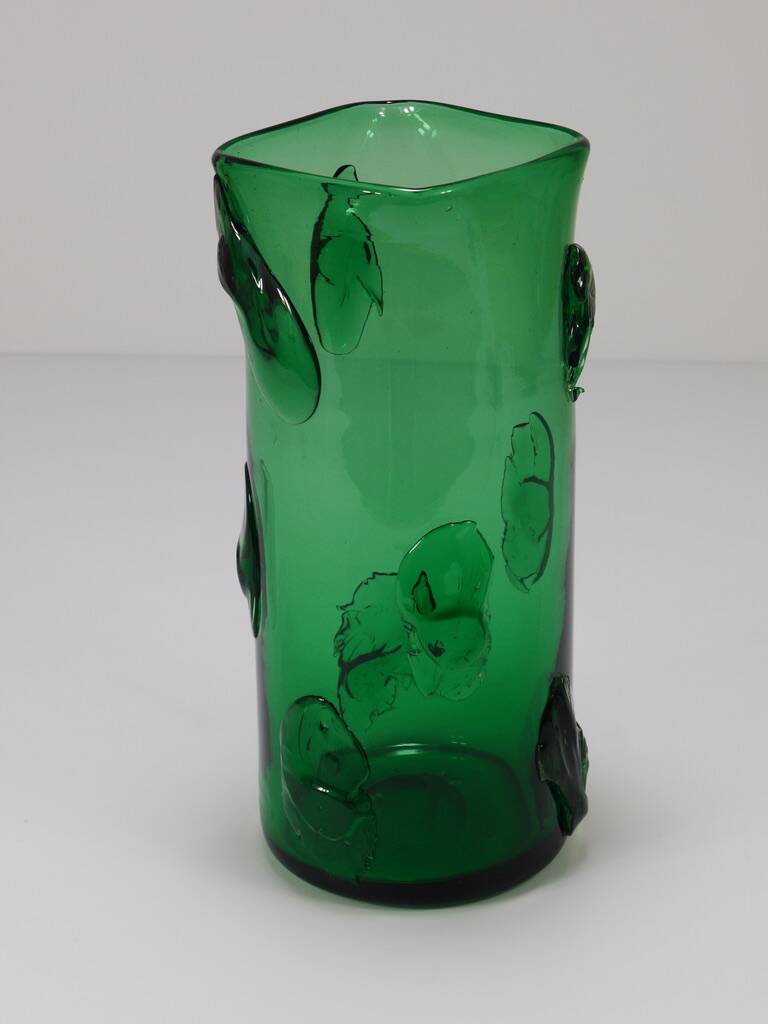 Large Green Glass Vase Vetro Verde from Empoli, Italy, 1960s