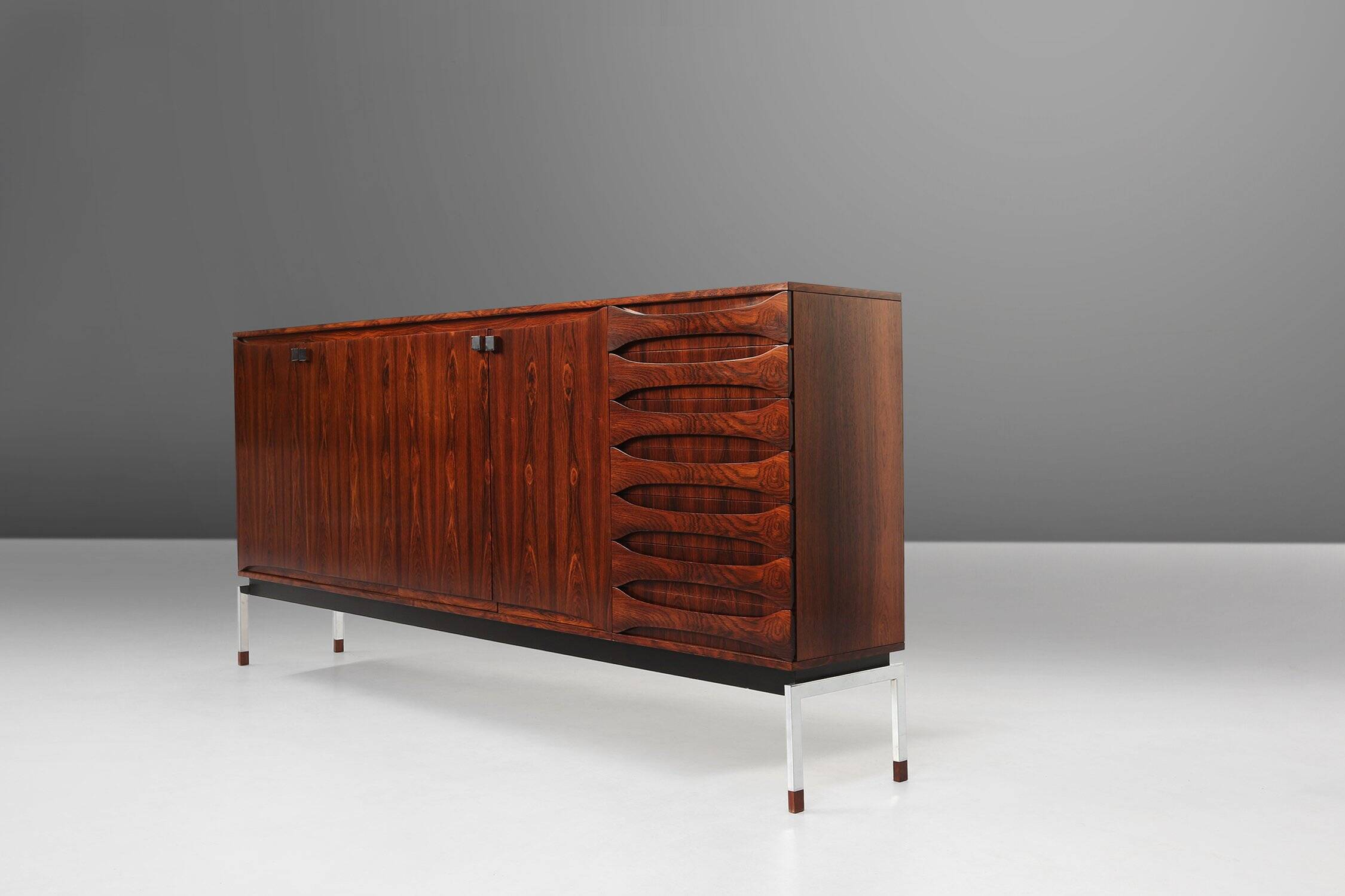 Belgian Mid-Century Rosewood Highboard, 1960s