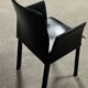 Office chair with armrests in thick black leather, Cattelan Italy.