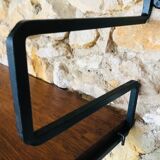 Vintage metal and wood wall shelf, Scandinavian circa 60