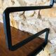 Vintage metal and wood wall shelf, Scandinavian circa 60