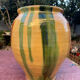 Old glazed terracotta jar