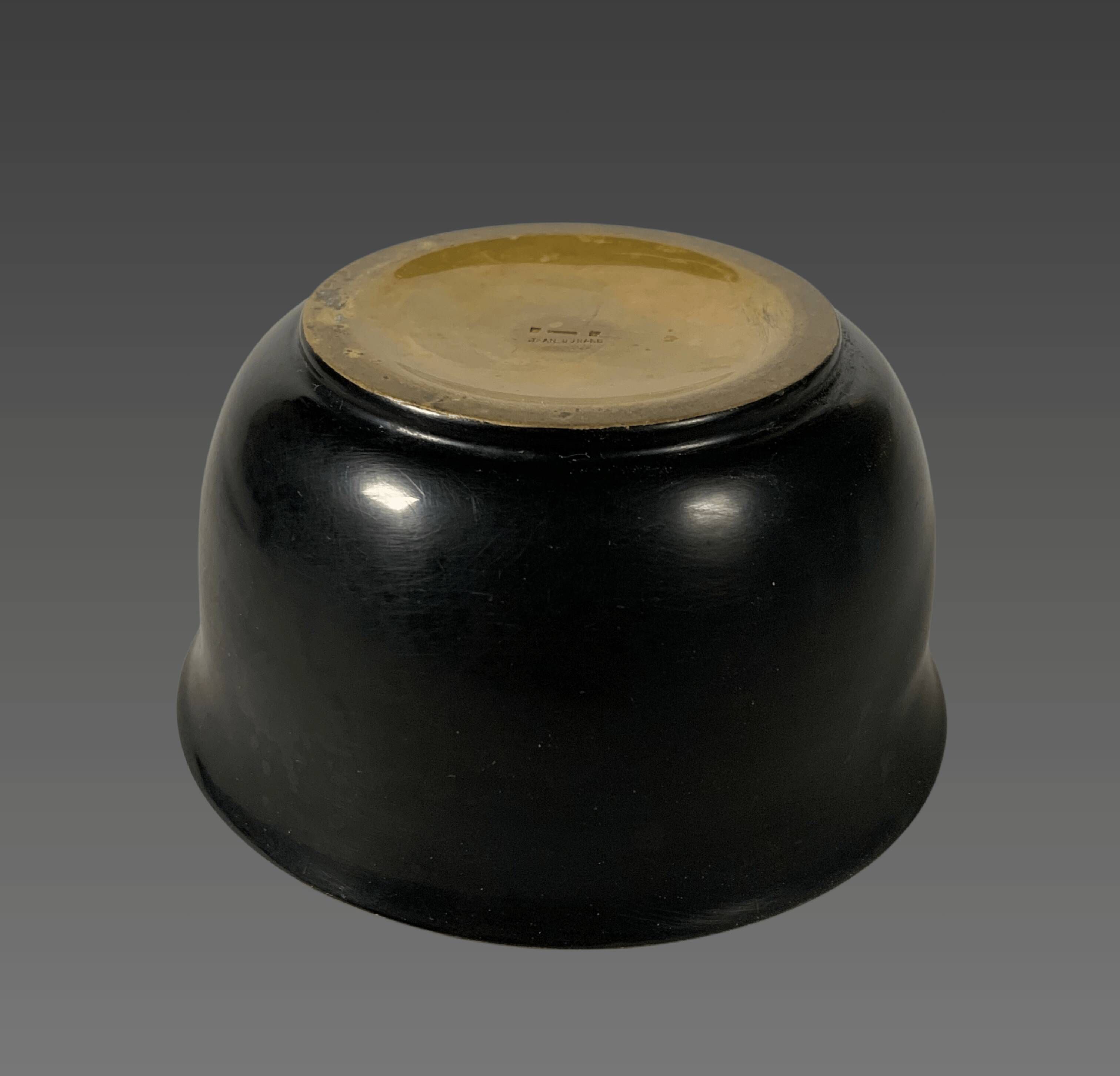 Jean dunand (1877-1942). art deco lacquered bronze bowl.