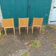 6 old wooden chairs skaï imitation leather punt mobles vintage