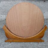 Miroir rond sur meuble 60's