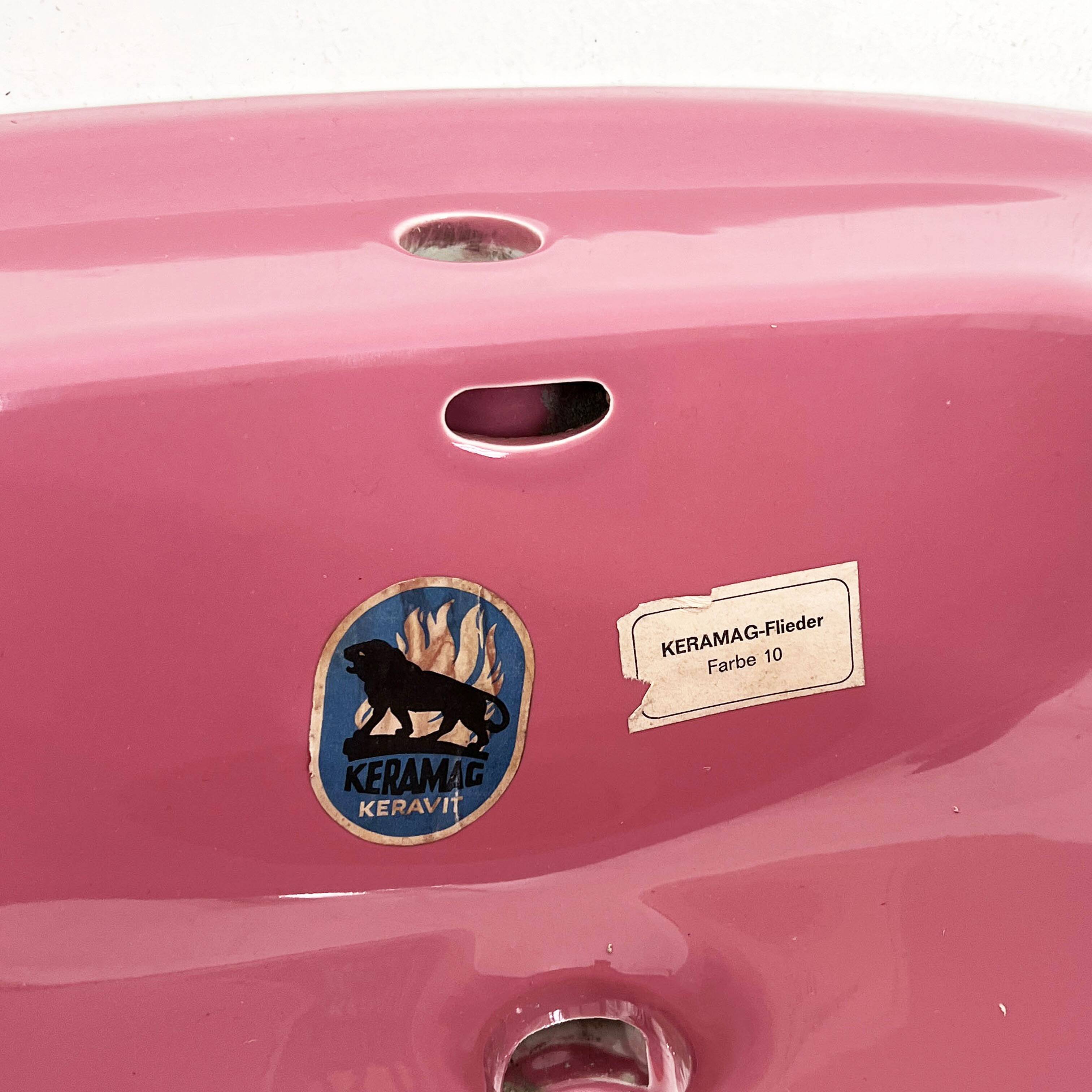 Pink washbasin from Keramag Keravit, 1980