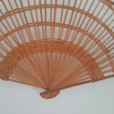 Vintage braided rattan eventail