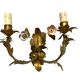 Italian tole sconces with ceramic summer flowers, 1960s , set of 2
