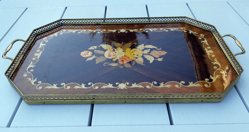 Branded platter and vintage brass