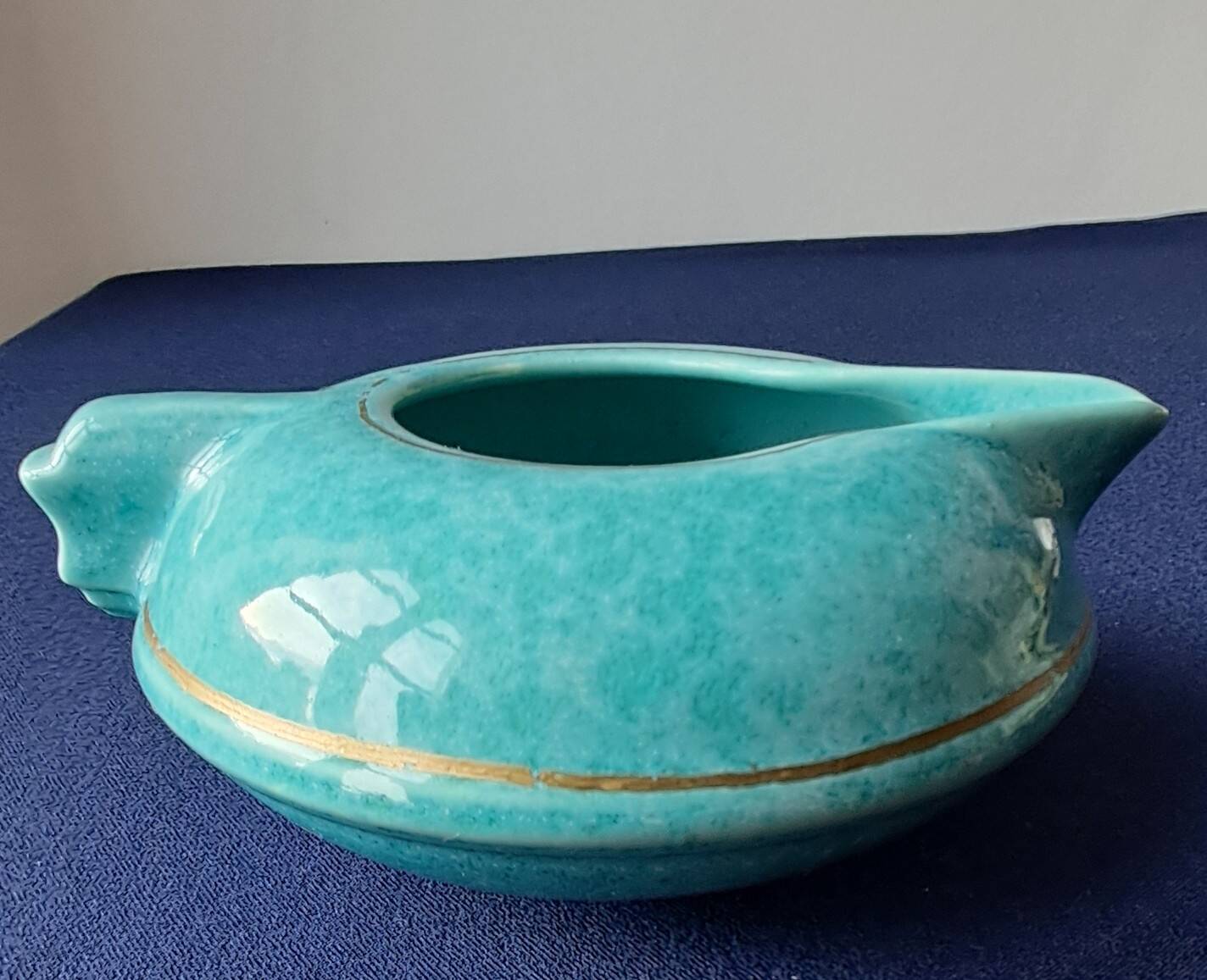 Earthenware milk jug signed Molin, Charolles. 1970s.