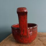 Ceramic signed Hofmann Gérard, Vallauris, manganese red