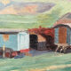 Oil on panel "The Caravans", 1945