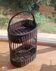 The vintage mini-bar made of wicker and rattan is both decorative and practical.