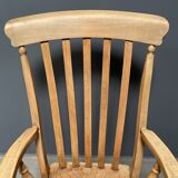 Light colored elm wood English Windsor armchair
