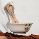 Flower bowl Lunéville France "Dipladenia"