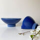 Pair wall lamps half moon faience blue