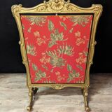 Louis XV Rocaille Fire Screen in Gilded Wood