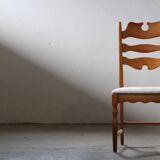 Set of 6 vintage Danish oak razorblade highback chairs by H. Kjærnulf, 1960s