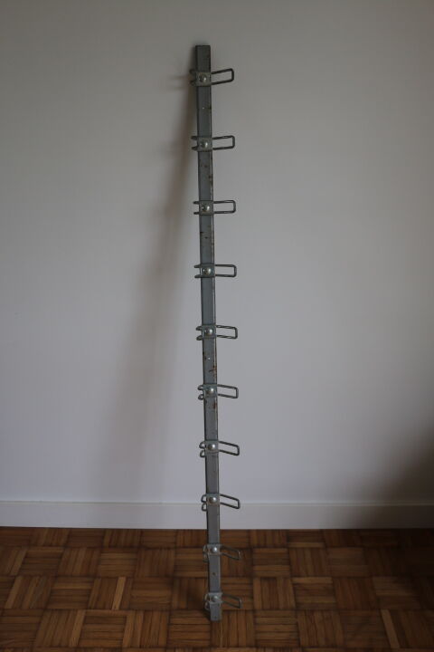 Grey school wall rack 10 hooks 1500mm