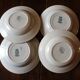 Mismatched lot 4 green hollow plates Flowers Garland Gaudeloupe Saint Amand