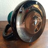 Deep green jug or pitcher with modern design - thick glass